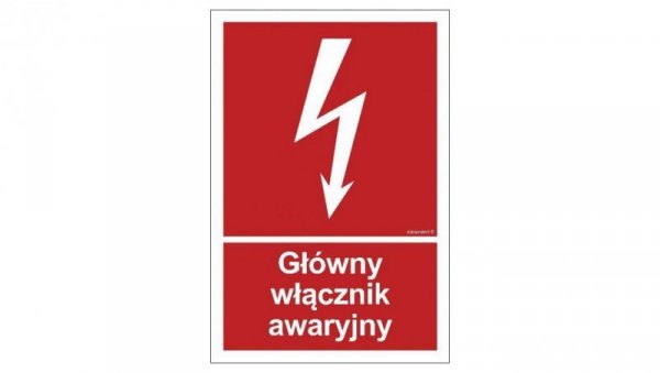 ZNAK - BC035 Główny włącznik awaryjny 10 x 14,8 cm FS - Folia samoprzylepna foto.