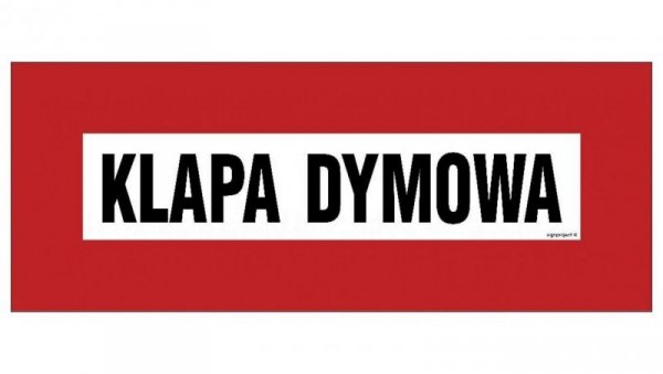 ZNAK - BC102 Klapa dymowa 36 x 14 cm FN - Folia samoprzylepna