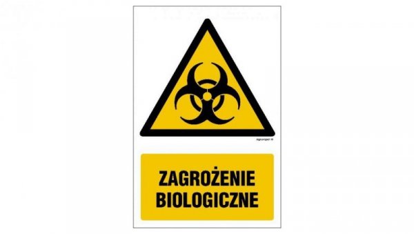 ZNAK - GF037 Zagrożenie biologiczne 10 x 15 cm PS - Płyta 1mm foto.