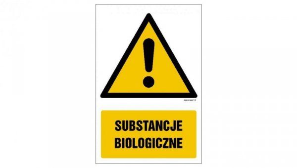 ZNAK - GF047 Substancje biologiczne - arkusz 9 naklejek 5 x 7,5 cm FN - Folia samoprzylepna