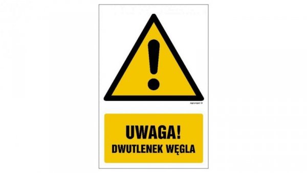 ZNAK - GF076 Uwaga! Dwutlenek węgla 10 x 15 cm KN - Folia podłogowa