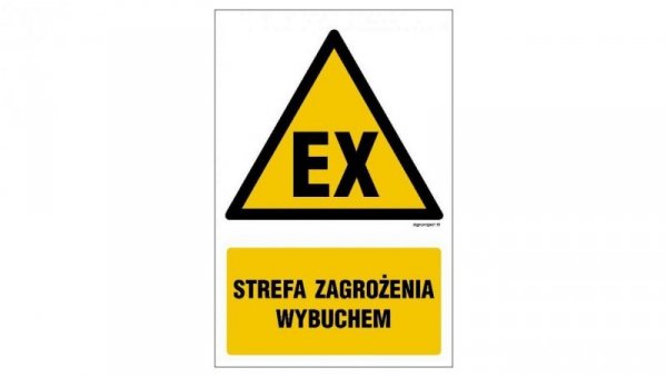 ZNAK - GF080 Uwaga! Niebezpieczeństwo wybuchu Materiały wybuchowe 10 x 15 cm KS - Folia podłogowa foto.