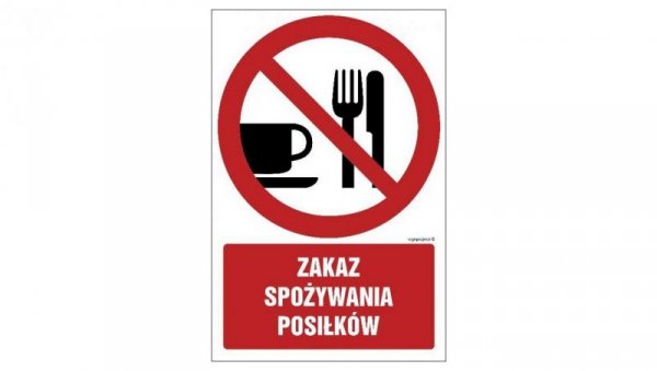 ZNAK - GC024 Zakaz spożywania posiłków 10 x 15 cm TS - Płyta TD foto.