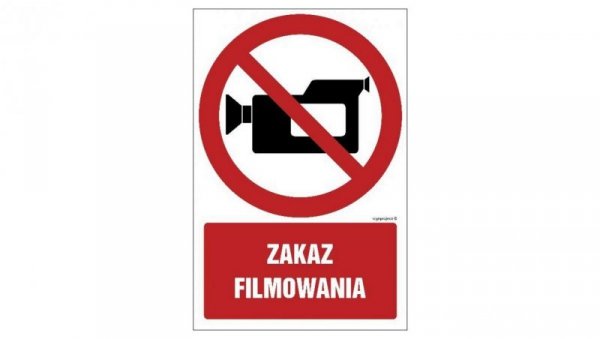 ZNAK - GC029 Zakaz filmowania 10 x 15 cm KS - Folia podłogowa foto.