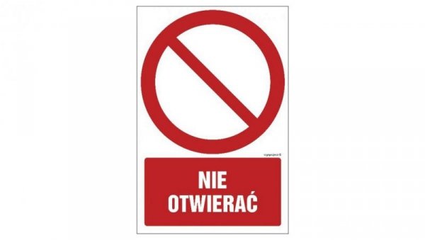 ZNAK - GC040 Nie otwierać 15 x 22,5 cm KN - Folia podłogowa
