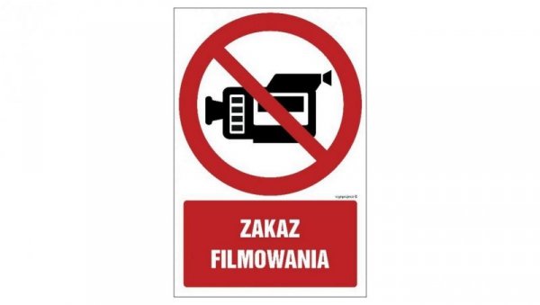 ZNAK - GC053 Zakaz filmowania 10 x 15 cm KN - Folia podłogowa
