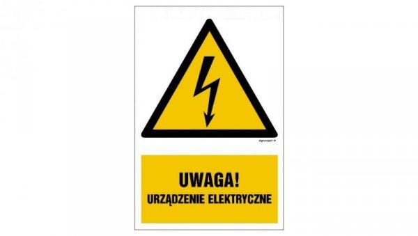 ZNAK - HA022 Uwaga urządzenie elektryczne 35 x 52,5 cm FN - Folia samoprzylepna