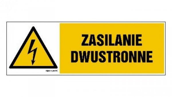 ZNAK - HB017 Zasilanie dwustronne - arkusz 8 naklejek - arkusz 8 naklejek 10 x 3,3 cm FN - Folia samoprzylepna