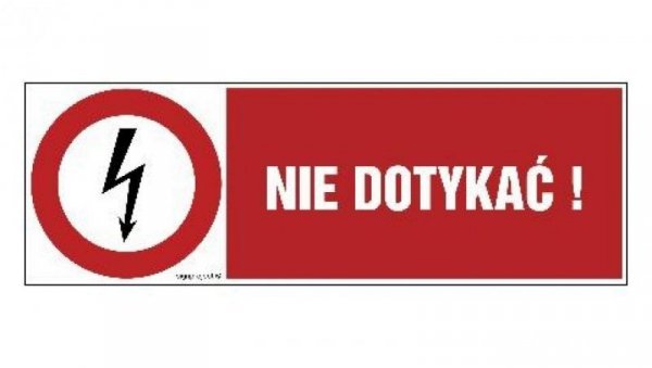 ZNAK - HD007 Nie dotykać 30 x 10 cm FN - Folia samoprzylepna