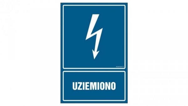 ZNAK - HG003 Uziemiono 10 x 15 cm PN - Płyta 1mm