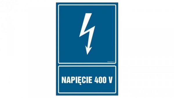 ZNAK - HG022 Napiecie 400 V 7,5 x 10 cm PN - Płyta 1mm