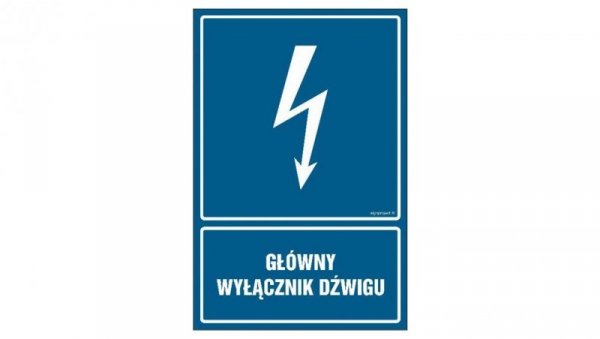 ZNAK - HG023 Główny wyłącznik dźwigu - opakowanie 10 sztuk 5 x 7,5 cm PN - Płyta 1mm