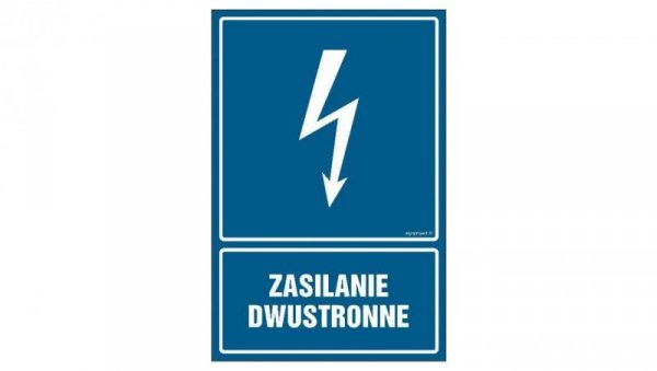 ZNAK - HG030 Zasilanie dwustronne 35 x 52,5 cm FN - Folia samoprzylepna
