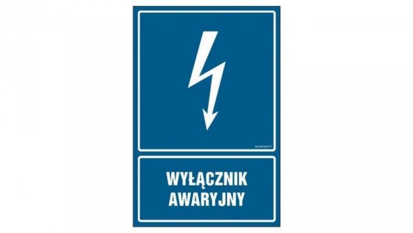 ZNAK - HG032 Wyłącznik awaryjny 10 x 15 cm PN - Płyta 1mm