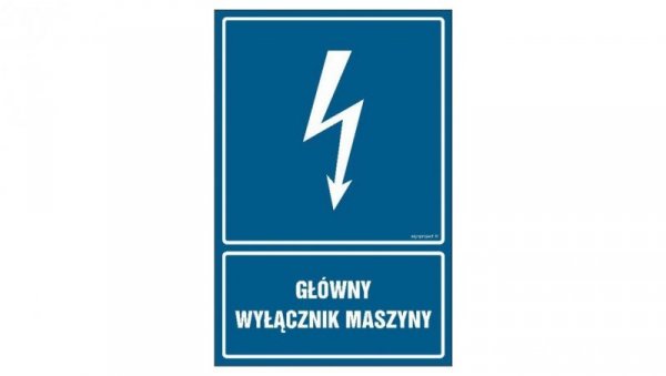 ZNAK - HG052 Główny wyłącznik maszyny - arkusz 9 naklejek 5 x 7,5 cm FN - Folia samoprzylepna