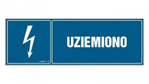 ZNAK - HH003 Uziemiono 15 x 5 cm PN - Płyta 1mm