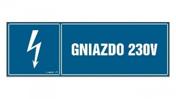 ZNAK - HH036 Gniazdo 230 V 20 x 6,7 cm PN - Płyta 1mm