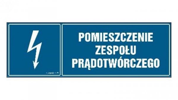 ZNAK - HH048 Pomieszczenie zespołu prądotwórczego 30 x 10 cm PN - Płyta 1mm