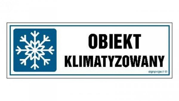 ZNAK - NC024 Obiekt klimatyzowany 30 x 10 cm PN - Płyta 1mm