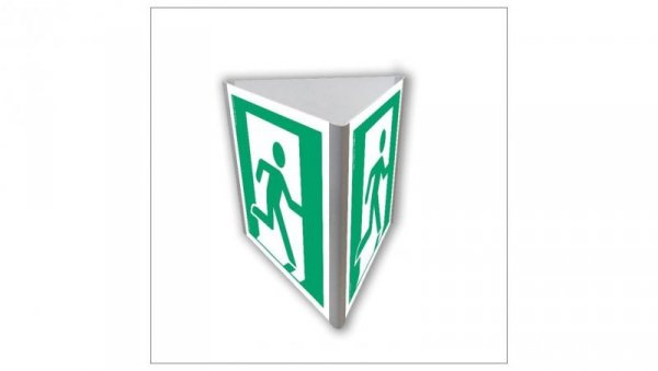 ZNAK - AE802 Wyjście ewakuacyjne prawostronne (3D dościenny) 20 x 20 cm PS - Płyta 1mm foto.