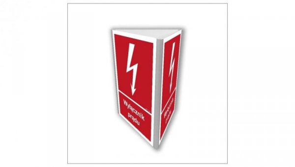 ZNAK - BC807 Wyłącznik prądu (3D dościenny) 35 x 52,5 cm PN - Płyta 1mm