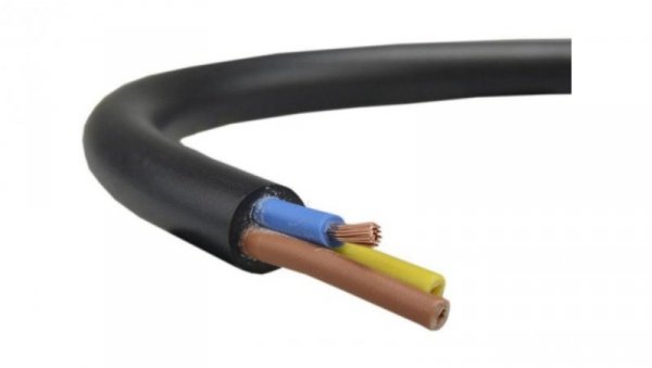 Przewód prądowy H03VV-F / OMY 300V 3x0,75 czarny linka Elektrokabel /100m/