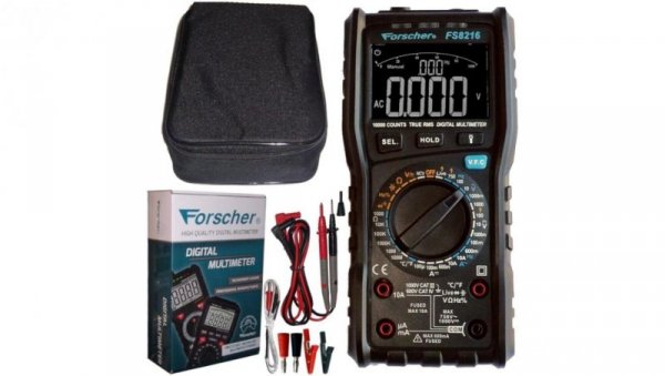 Miernik uniwersalny z pomiarem True RMS multimetr cyfrowy z wyświetlaczem LCD FORSCHER FS8216