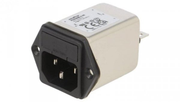 Złącze zasilające AC męskie 4A 250VAC C14 (E) 1mH FN9260B-4-06