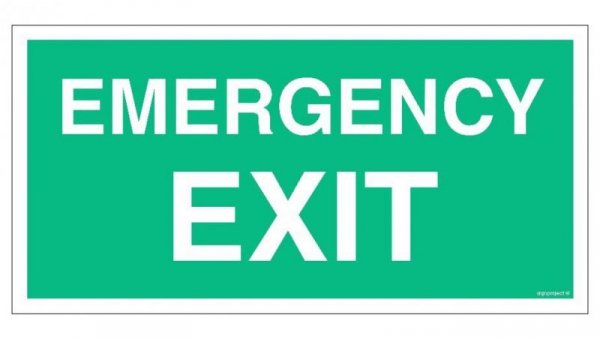 ZNAK - AC002 Emergency EXIT 80 x 40 cm FS - Folia samoprzylepna foto.