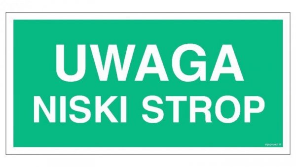 ZNAK - AC022 Uwaga niski strop 20 x 10 cm KS - Folia podłogowa foto.