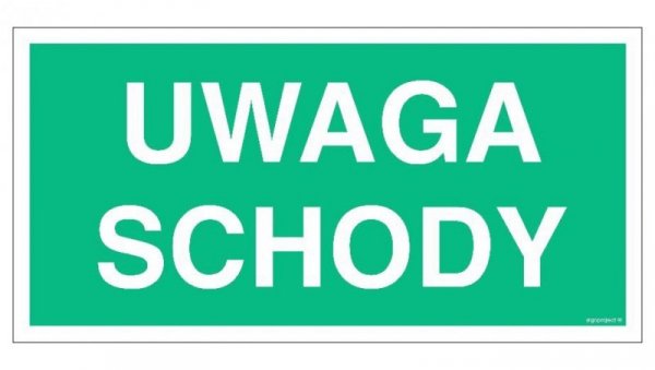 ZNAK - AC037 Uwaga schody 40 x 20 cm TS - Płyta TD foto.