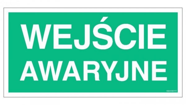 ZNAK - AC050 Wejście awaryjne 80 x 40 cm FS - Folia samoprzylepna foto.