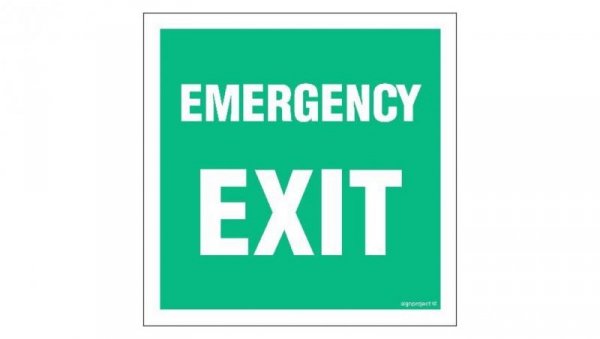 ZNAK - AC063 Emergency EXIT 10 x 10 cm PS - Płyta 1mm foto.