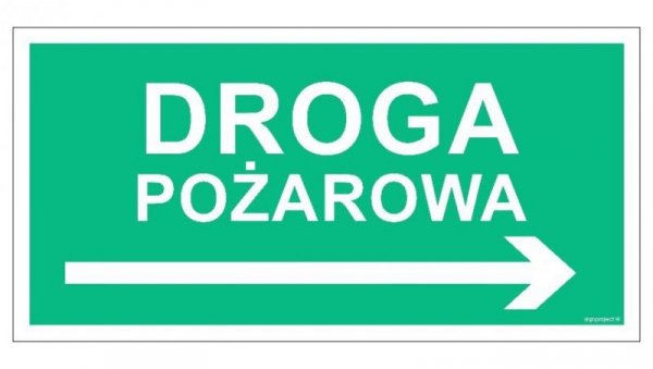 ZNAK - AC078 Droga pożarowa w prawo 40 x 20 cm FS - Folia samoprzylepna foto.