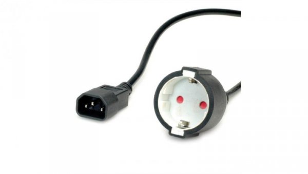 Kabel zasilający VALUE, złącze C14 do żeńskiego złącza Schuko, czarny, 0,3 m