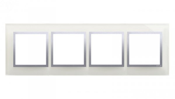 Simon 54 Nature Ramka poczwórna szkło SREBRNA MGŁA DRN4/71