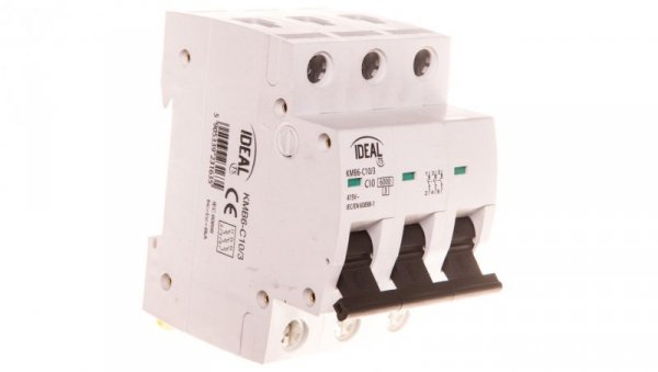 Wyłącznik nadprądowy 3P C 10A 6kA AC KMB6-C10/3 VDE 23163