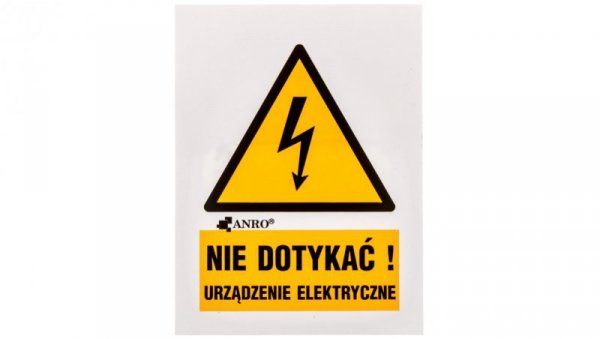 Samoprzylepna tabliczka ostrzegawcza /Nie dotykać urządzenie elektryczne 52x74/ 1EOA/Q1/F