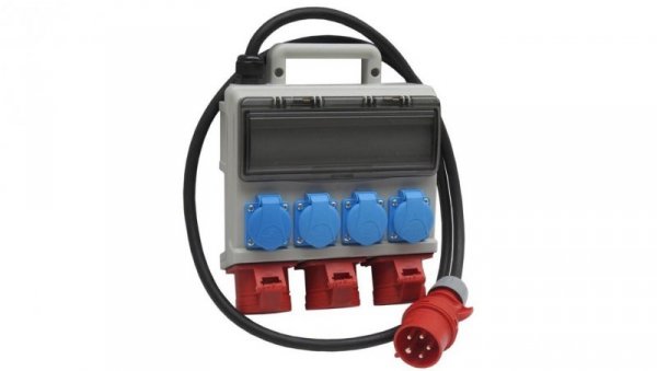 Rozdzielnica budowlana elCASE C16-0304 IP44, 2m H07RN-F 5G2,5 z wt. CEE 16A, gniazda: 4x GK 230V 16A, 3x CEE 16A 35210200