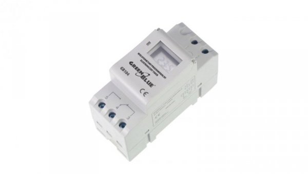 Włącznik czasowy - timer cyfrowy na szynę DIN GreenBlue GB104 16 programów max 240 programów GB104