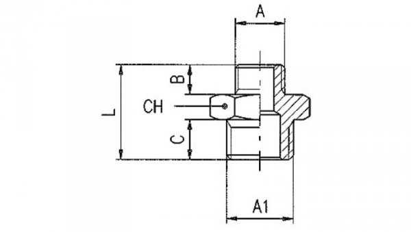 Nypel redukcyjny mosiężny niklowany z G1/4z na G1/2z 2030 1/4-1/2