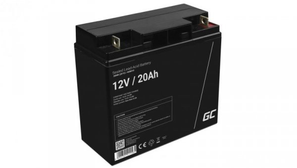 Green Cell AGM VRLA 12V 20Ah bezobsługowy akumulator do kosiarki, skutera, łodzi, wózka inwalidzkiego