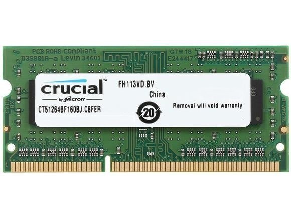 Pamięć do laptopa Crucial SODIMM, DDR3L, 4 GB, 1600 MHz, CL11