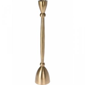 Świecznik aluminiowy złoty Glamour 30 cm