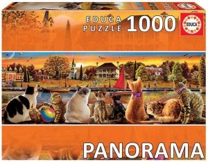 Educa Puzzle 1000 elementów Koty na nadbrzeżu Panorama