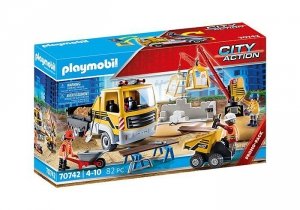 Playmobil Zestaw figurek City Action 70742 Plac budowy z wywrotką