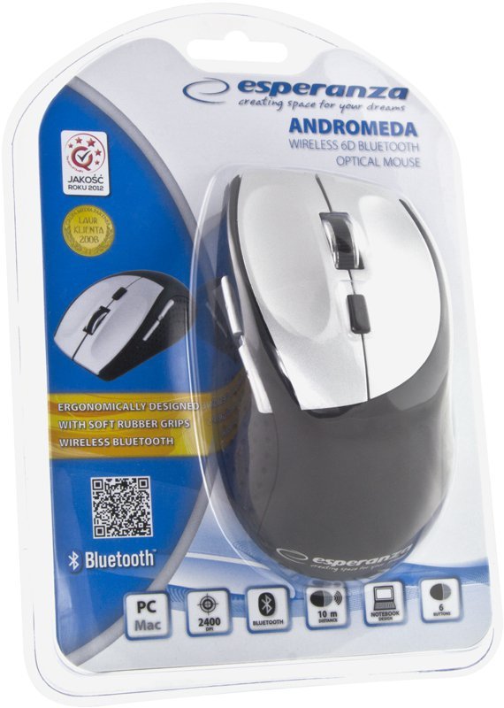 Esperanza MYSZ BLUETOOTH OPTYCZNA EM123S ANDROMEDA 1000/1600/2400DPI, 6D