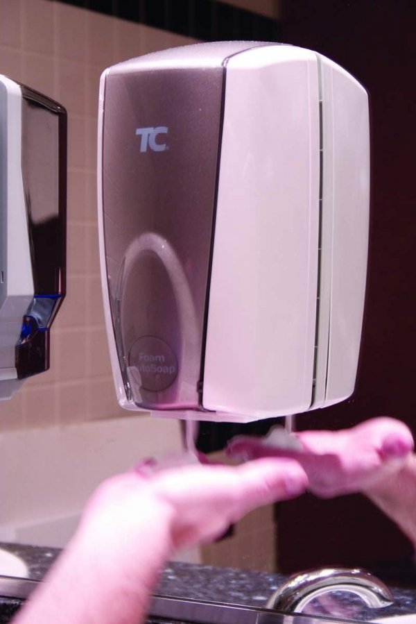 Automatyczny dozownik mydła biało/szary