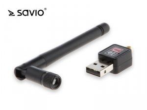 Elmak Karta Wi-Fi 802.11/n SAVIO CL-63 USB 150Mbps z anteną, blister