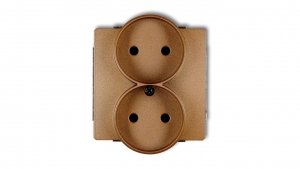 DECO Gniazdo podwójne b/u złoty metalik 8DGPR-2p